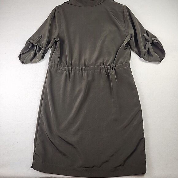 Mossimo Roll Tab Belted Waist Utility Dress Army Green Medium w/ Pockets (Flaw) - Picture 8 of 11